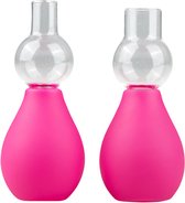 Setje tepelzuigers - roze - BDSM - Vacu√ºm Pompen - Toys voor dames - Tepelzuigers