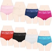 Dames slips 5 pack met bloemenprint L/XL (40-42)