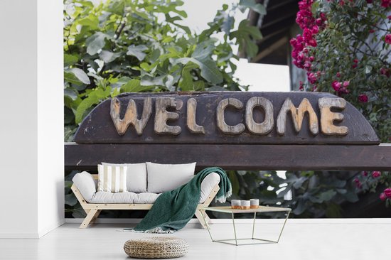 Papier peint photo peint photo vinyle - Un panneau de bienvenue largeur 330 cm x hauteur 220 cm - Tirage photo sur papier peint (disponible en 7 tailles)