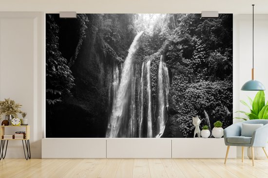 Papier peint - Papier peint photo Wallpaper Indonesia - Cascade - Zwart - Wit - Largeur 600 cm x hauteur 400 cm