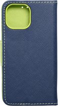 Etui Fancy Book pour IPHONE 13 MINI marine / citron vert