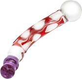 Rimba Sensual Glass Glazen Dildo Tania - transparant/rood/lila