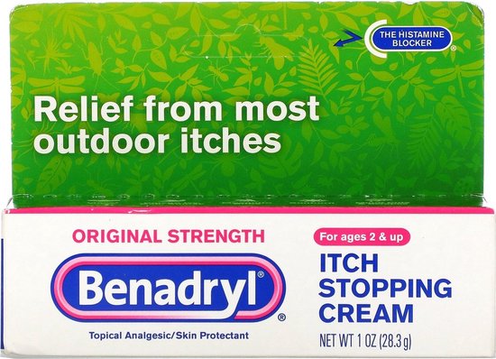 een keer badge Prooi Benadryl, Original Strength, Itch Stopping Cream, Ages 2+ - Jeuk crème -  Tegen... | bol.com