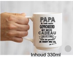 Bedrukte Beker Mok Super Papa Tekst  Cadeau Vader Koffie Thee  Gepersonaliseerde Geschenk Verjaardag Vaderdag Spreuken Mug Spreuk Quote Tekst