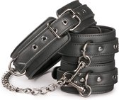 Kunstleren halsband met enkelboeien - BDSM - Bondage