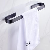 Handdoekrek Zwart Zonder Boren 45 CM - Zelfklevend handdoekrek - Handdoekrek badkamer - Zelfklevend - Zwart - Rvs -