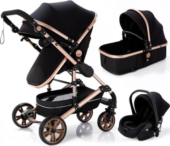 Belecoo® 3-In-1 Kinderwagen Opvouwbaar - Opvouwbare Baby Vervoer - Buggy - Trolley - Wieg Draagbaar - Tas - Verstelbaar - Mand - Kinder Autostoel - Multifunctioneel
