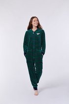 Woody onesie unisex - blauw-groen gestreept - highlander koe - 212-1-ONE-V/920 - maat M