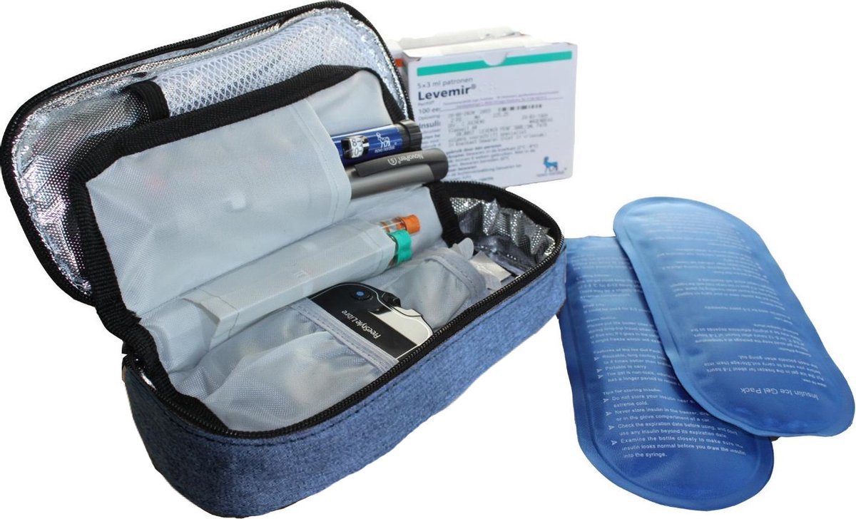 Goedkoopste Smart Cool'R Diabetes tas - Diabetes Etui - Insuline Koeltas - Insuline Etui - Diabetes Tasje - Koeltas voor Insulinespuit met 2 Ice Packs voor optimale temperatuur