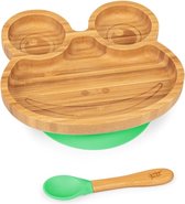 Kinderservies met bamboe bord en lepel 250 ml incl. zuignap 18 x 18 cm