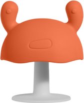 Monno Paddenstoel Bijtring/Speen - Baby Speelgoed - Kinderservies - Bijtspeelgoed Baby - 100% BPA Vrij - Oranje