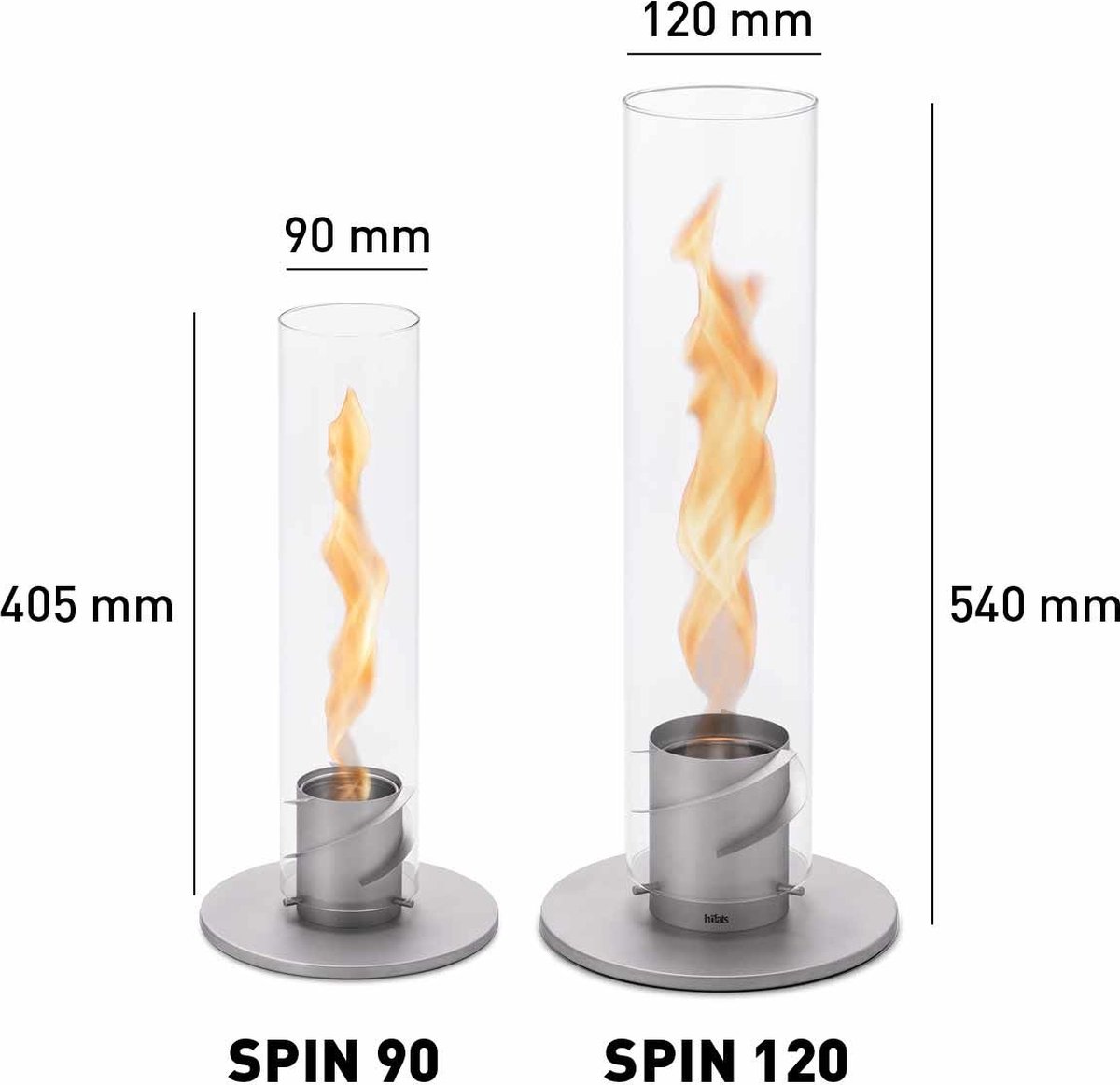 cheminée / feu de table spin 900 - Ø 19 x 40.5 cm - or