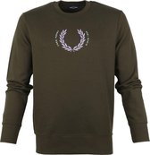 Fred Perry Sweater M2646 Donkergroen - maat L