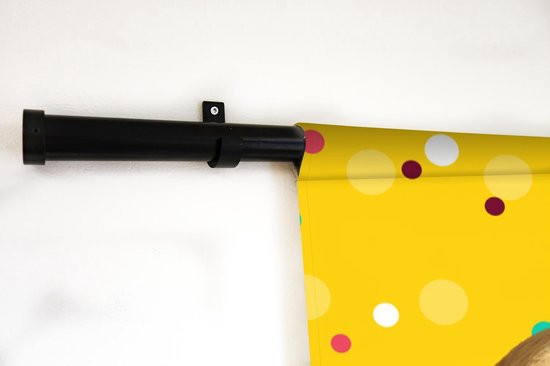 Tapisserie murale - Toile murale - Anniversaire enfant - 3 ans - Peluche - 180x180 cm - Tapisserie