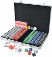 Luxe Pokerset - Inclusief Aluminium Pokerkoffer - 1000 Casino Kwaliteit Pokerfiches - 11,5 g Laser Chips - Poker kaarten - Pokersets - 1000 Pokerchips - Originele Pokerset