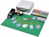 Luxe Pokerset - Blackjack Set Combinatie - Inclusief Luxe Aluminium Pokerkoffer - Blackjack Speelkleed - 600 Pokerfiches - Poker Kaarten - Kaartschudmachine - Pokersets - 600 Chips - Originel
