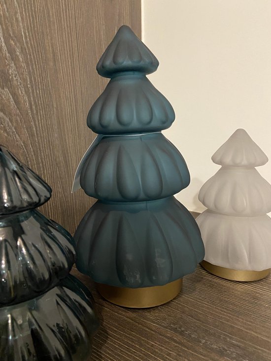 Light&Living glazen KERSTBOMEN set (3st) GROENm/groenh/offwhm led