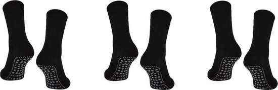Chaussettes anti-dérapantes Belucci 3 paires noir taille 43/46