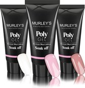 Murley’s Polygel Kit 3x 30ml Acryl Gellak - Gelnagels - Gel Polish Kunstnagels - Gelnagellak - Perfect Gelakte Nagels