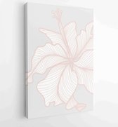 Earth tone boho gebladerte lijntekeningen tekenen met abstracte vorm. Abstract Plant Art-ontwerp voor print, omslag, behang, minimale en natuurlijke kunst aan de muur. 2 - Moderne