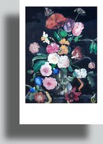 Flowerpainting by Albertien - Handgeschilderde kaarten - Olieverfschilderij bloemenvaas - enkel