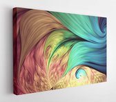 Abstracte fractal patronen en vormen. Dynamisch vloeiende natuurlijke vormen. Bloemen en spiralen. Mysterieus psychedelisch ontspanningspatroon - Modern Art Canvas - Horizontaal -