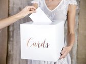 Cards Enveloppendoos wit met metallic rosé goud - rosé goud - Bruiloft - Communie - jubileum - moneybox - enveloppendoos