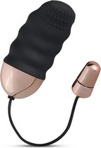 Teazers Geribbeld Vibratie Eitje – Sex Toys voor Vrouwen - Vibrators voor Vrouwen met Afstandsbediening – Zwart/Goud