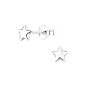 Joy|S - Zilveren ster oorbellen - 5 mm - gepolijst - kinderoorbellen