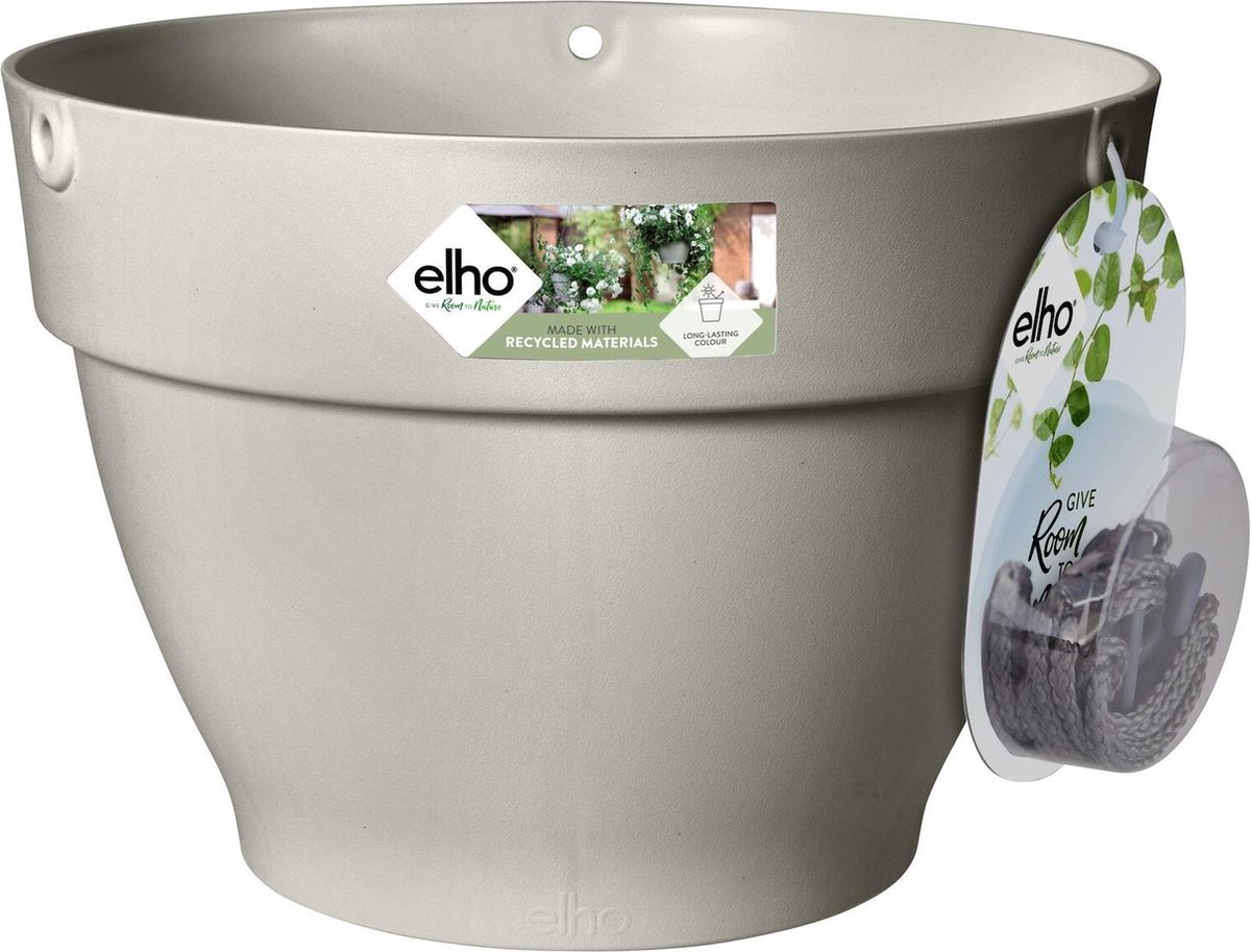 Elho Vibia Campana Hangschaal 26 - Bloempot voor Buiten - Ø 26.0 x H 18.4 cm - Zijdewit