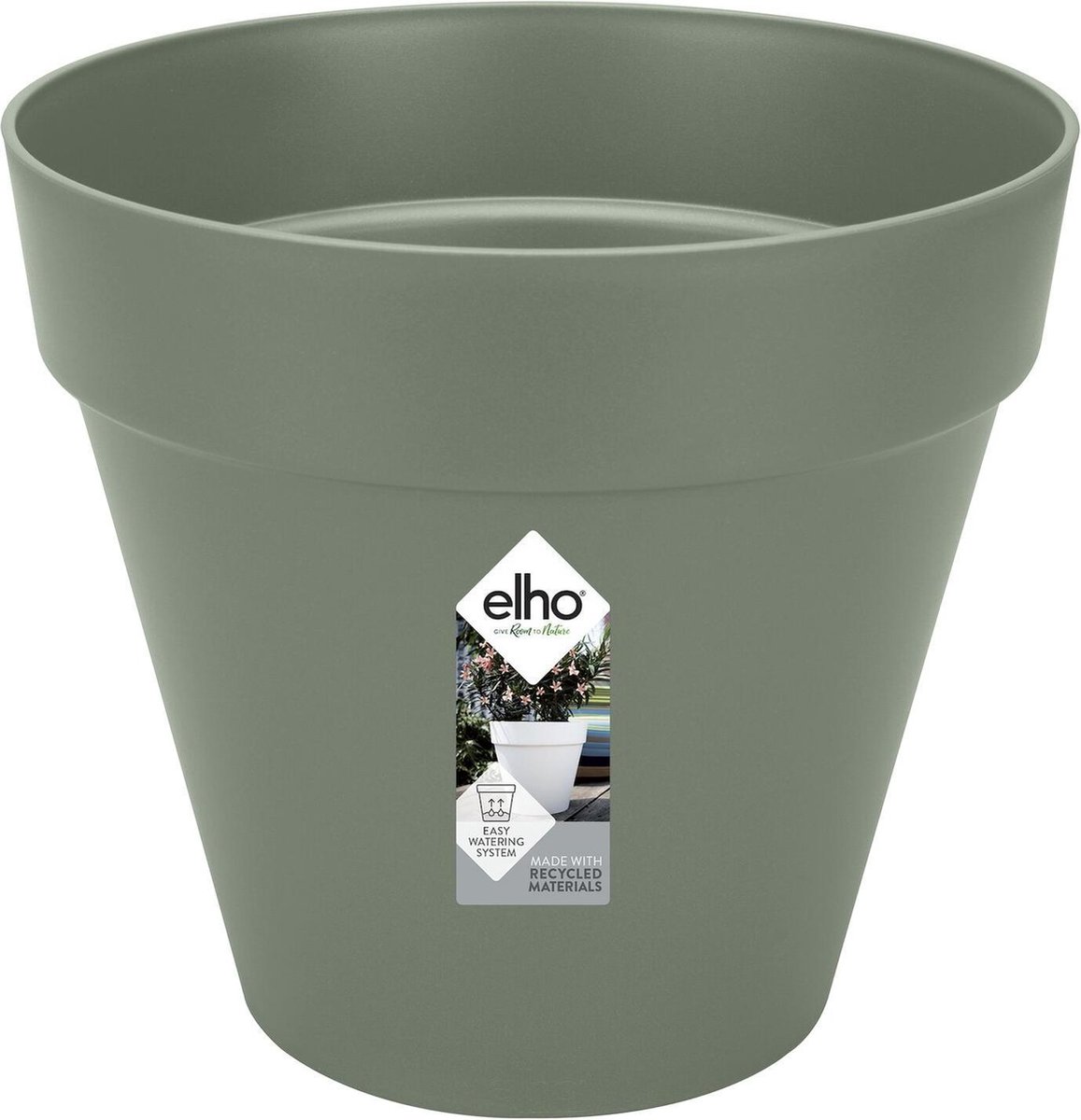 Elho Loft Urban Rond 30 - Bloempot voor Buiten - Ø 28.5 x H 26.0 cm - Pistachegroen