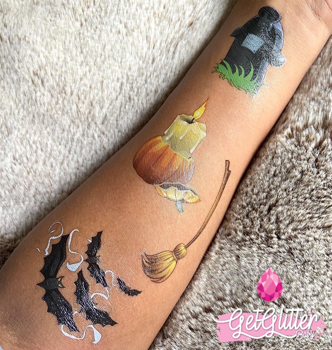 GetGlitterBaby® - Kinder Halloween Tattoo Decoratie Versiering / Carnaval Schmink Make Up Plak Tattoos / Tijdelijke Tattoo / Nep Tatoeage - Kinderen — afbeelding 2