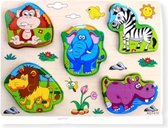Houten Speelgoed Safari  - Montessori Speelgoed - Houten Puzzel - Educatief Speelgoed
