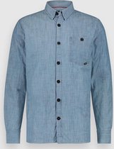 Twinlife Heren Chambray Padded - Overhemden - Lichtgewicht - Sterk - Blauw - L