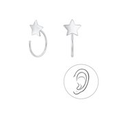 Joy|S - Zilveren ster oorbellen -  ear huggers