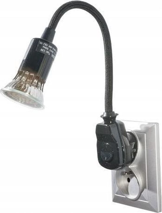 LED stekkerlamp - Met verstelbare arm - 185 Lumen - Zwart | bol.com