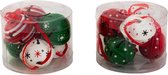Kerstballenset 12 stuks - METAAL- 4 cm - Rood/Groen/Wit