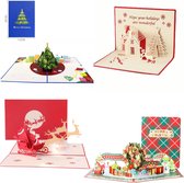 Cartes de Noël 3D de Luxe avec enveloppes - 4 pièces - Exclusivité