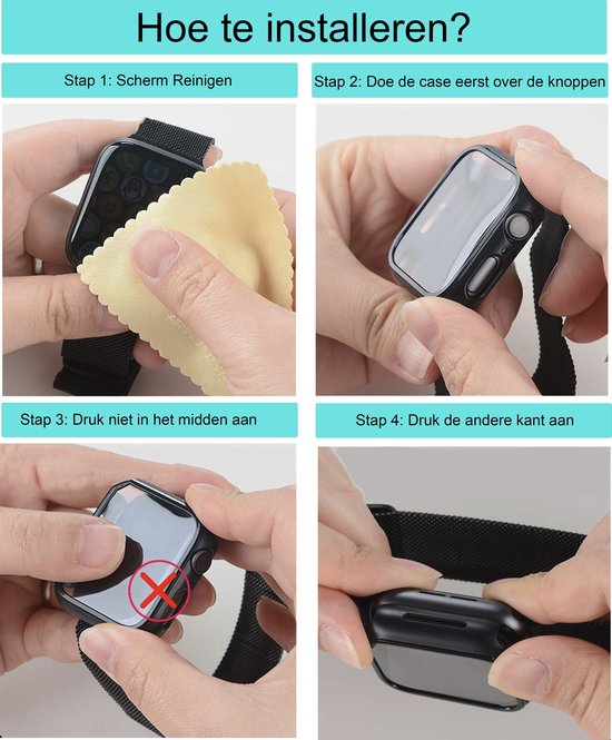 MY PROTECT® Apple Watch 1/2/3 42mm Coque de protection & Protecteur d'écran en 1 - Apple Watch Case - Protection iWatch - Zwart brillant