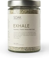 SOAK - Exhale - Rozemarijn, Tijm + Lavendel Badzout Soak - 580 g | Ontspanning | Anti-inflammatoire Minerale | Magnesium | Badkristallen | Kruiden Botanicals | Natuurlijke Anti-oxidanten | Dr