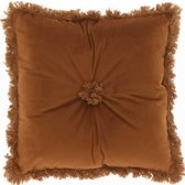 Unique Living | Kussen Monica 45x45cm leather brown | Kussen woonkamer of slaapkamer