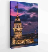 Amazing Sunset Maiden's Tower in istanbul, Turkije (maiden's tower) - Moderne schilderijen - Verticaal - 1192891525 - 40-30 Vertical