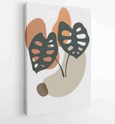 Gebladerte lijntekeningen met abstracte vorm. Abstract Plant Art-ontwerp voor print, omslag, behang, minimale en natuurlijke kunst aan de muur. 3 - Moderne schilderijen – Verticaal