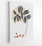 Gebladerte lijntekeningen met abstracte vorm. Abstract Plant Art-ontwerp voor print, omslag, behang, minimale en natuurlijke kunst aan de muur. 3 - Moderne schilderijen – Verticaal