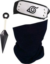 Naruto Hoofdband + Col Sjaal + Darts  - Kakashi - Verkleedkleren - Anime - Hidden Leaf - Carnaval Headband - Merchandise