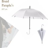 5-pack - Automatische bruidsparaplu/trouwparaplu wit - 107 cm - bruiloft/trouwerij accessoires - wit thema