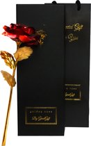 GreatGift | Gouden Roos Rood In Luxe Box| Bloemen | Verjaardagscadeau| Moederdag | Valentijn | Liefde | Goud | Rood | Romantisch Cadeau