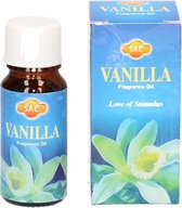 4x stuks geurolie vanille 10 ml flesje - Aromaolie/parfumolie voor in geurbranders - Huisparfum navulling - Aromatische oliën
