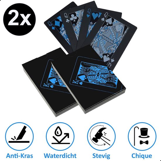 AWEMOZ Waterdichte Speelkaarten - 2 Stuks - Speelkaarten Volwassenen - Poker Kaarten - Kaartspellen voor volwassenen