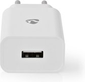 Nedis Oplader | 1x 2,4 A A | Outputs: 1 | USB-A | Lightning 8-Pins (Los) Kabel | 1.00 m | 12 W | Enkele voltage selectie